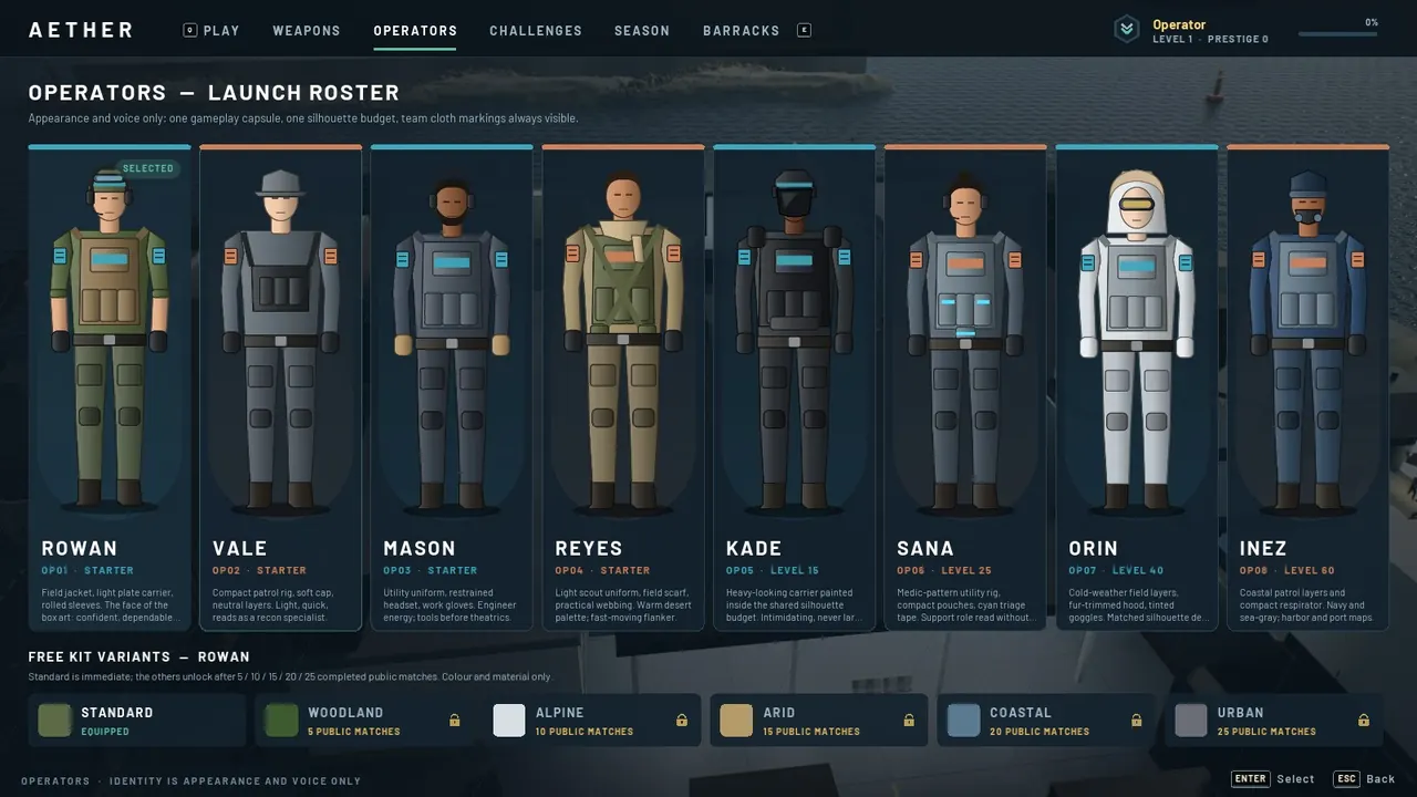 The launch roster