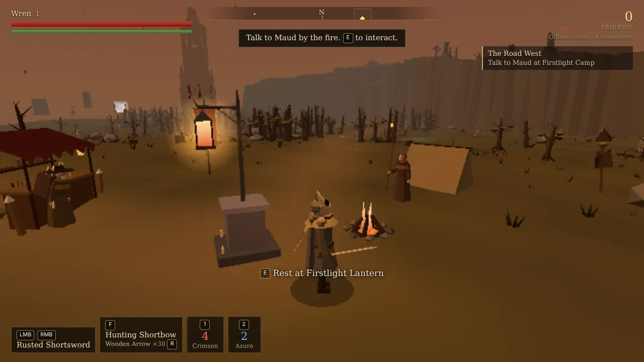 Maud keeps the fire at Firstlight Camp