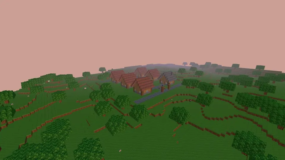 Gliding over a village at golden hour
