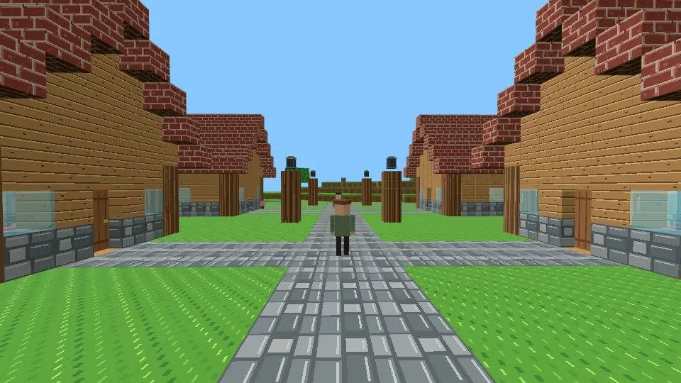 A village street at midday